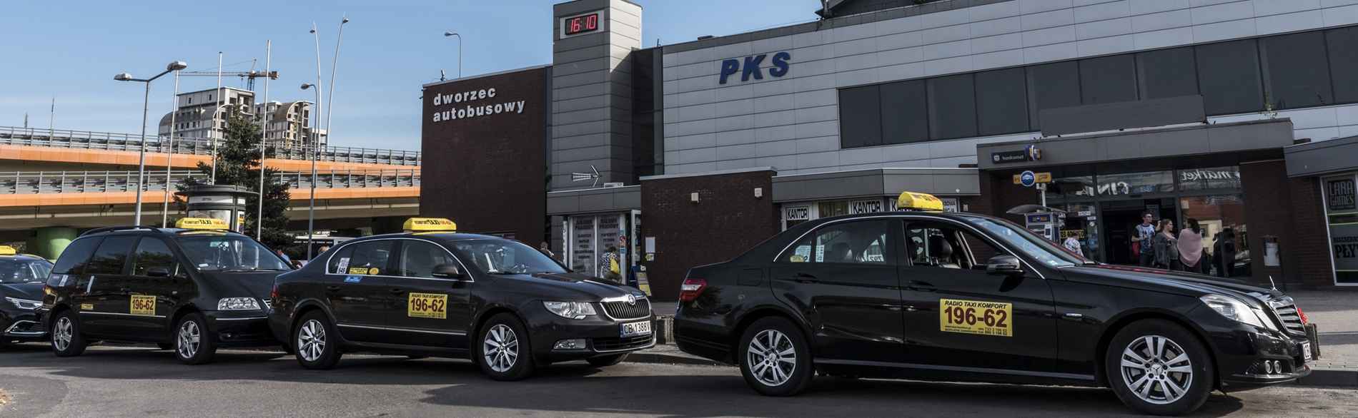 Taksówki Taxi Komfort pod dworcem autobusowym